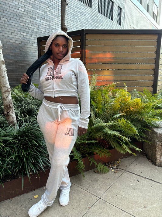 Hlls Cropped Sweatsuit Grey